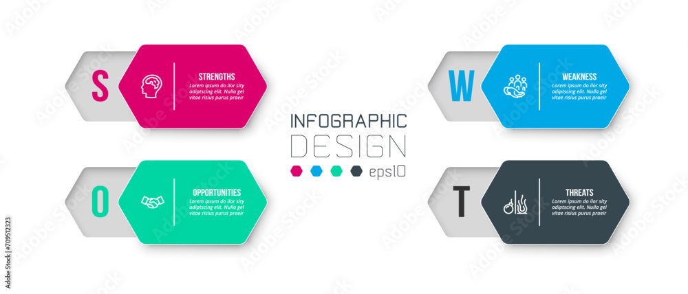 Business concept infographic template with swot analysis.
Business concept infographic template with swot analysis.