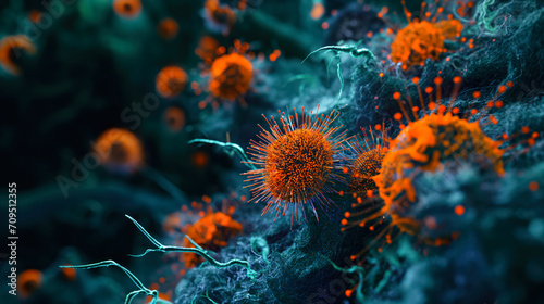 Virus Cells or Disease Cells Abstract Background photo