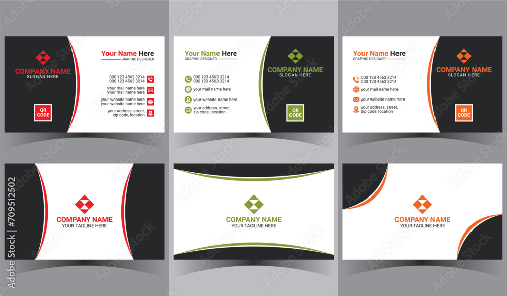 business name card design print ready background template