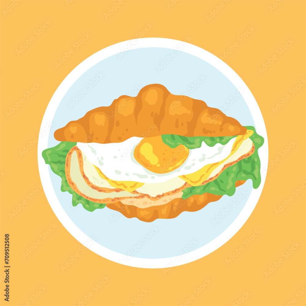 croissant sandwich vector illustration croissant sandwich vector illustration