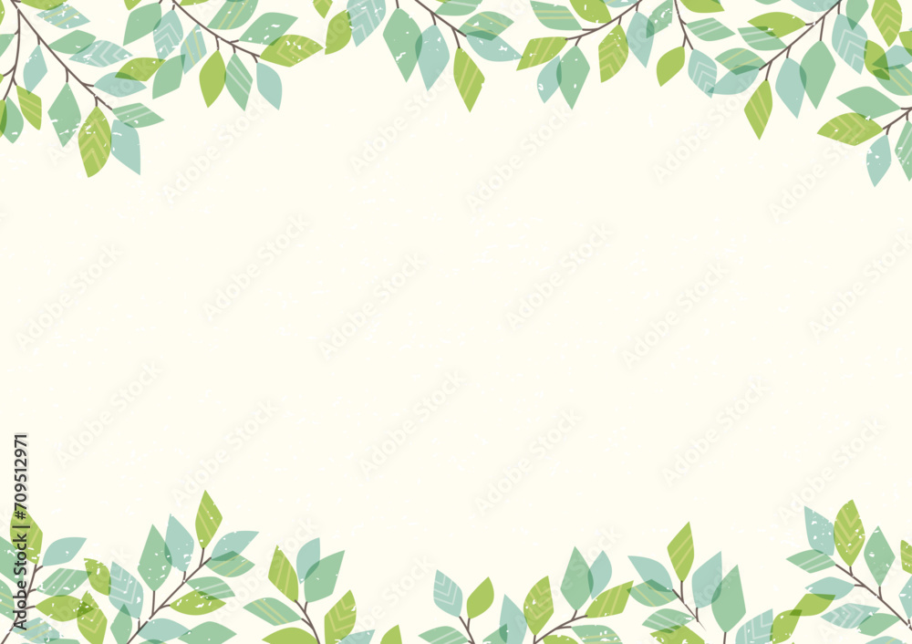 simple frame with green leaves