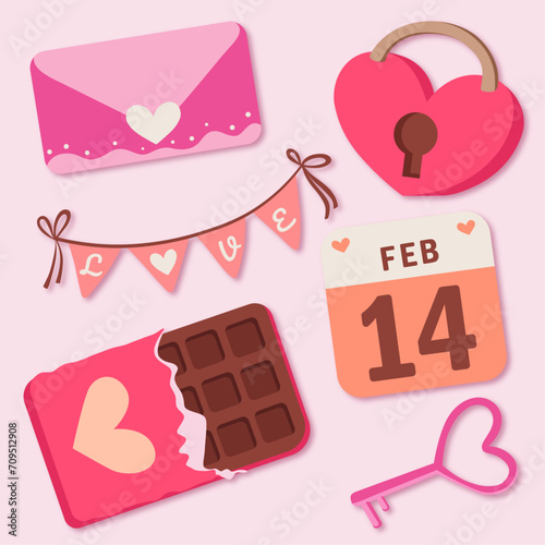 Vector happy valentine's day element collection.