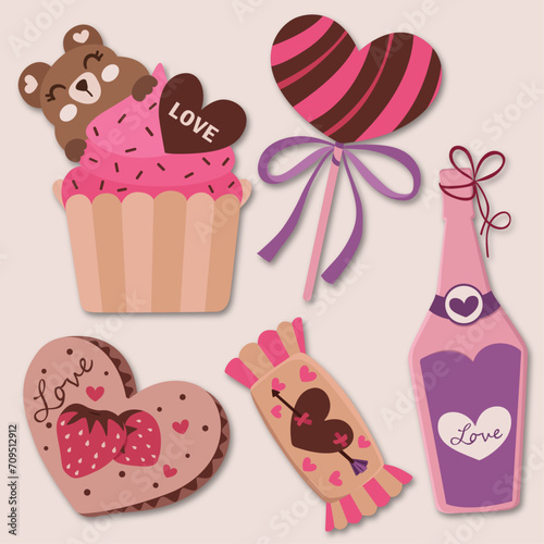 Vector happy valentine's day element collection.