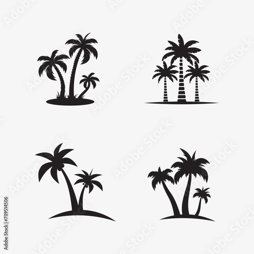 Palm tree summer logo template