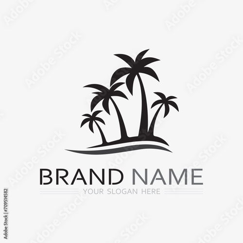 Palm tree summer logo template