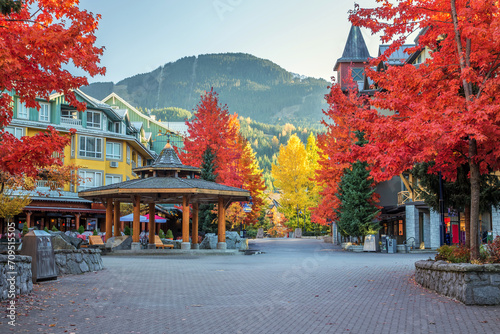 Whistler Village with Fall Colors photo