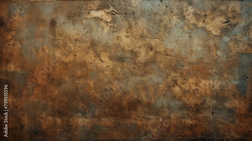 Vintage Rusty Metal Wall Texture with Peeling Paint 