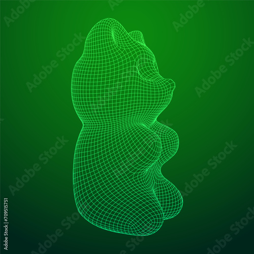 Gummy bear. Jelly fruit candy
