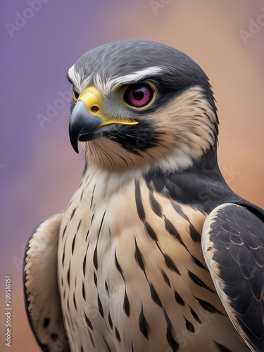 Peregrine Falcon - Dramatic 8K Render in Lavender and Desert Tones Gen AI photo