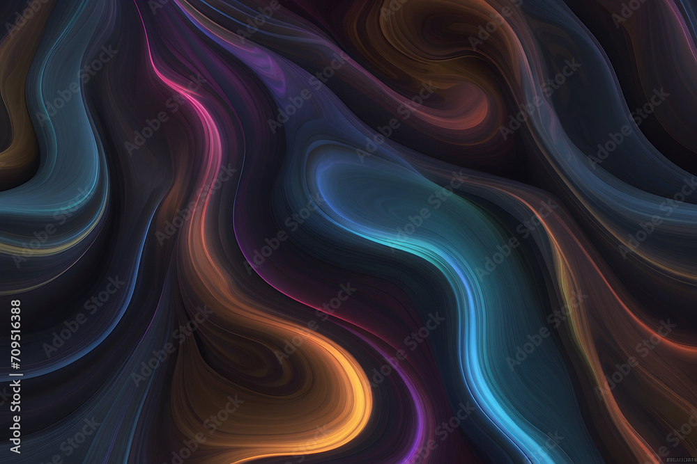 Fototapeta premium Holographic Curved Light Stream Wallpaper or Background Generative AI