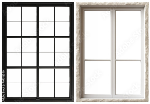 A modern black and white transparent window