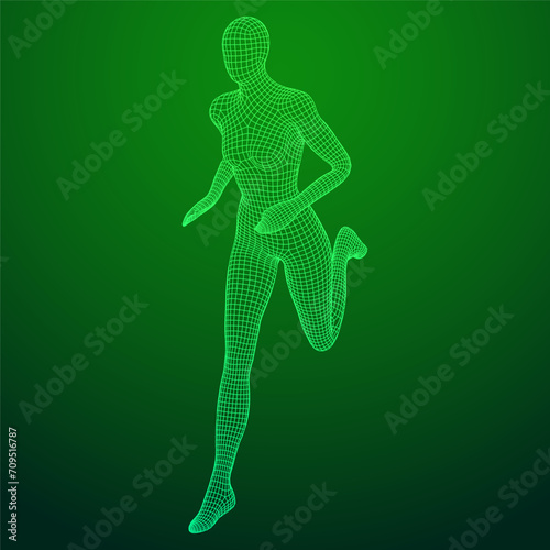 Running woman. Sprinter silhouette.