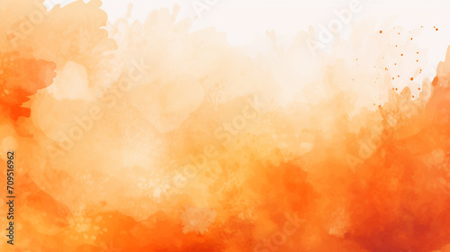 Abstract orange watercolor background.Hand painted watercolor. AI