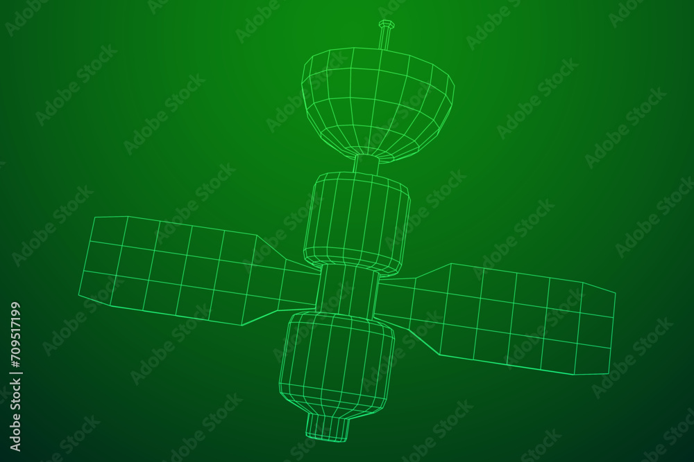 Space station communications satellite. Space station communications satellite.