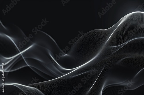 Elegant Abstract Wavy Lines on Black Background