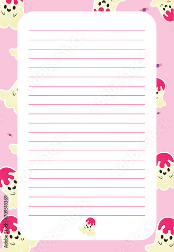 Vector illustration Pre-made stationary template for notes editable template