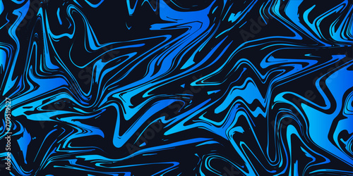 Abstract Blue Marble texture background. Blue and Black mixing oil paint texture. Blue Marbleized Stripes With marble ink texture. Splash of paint. Colorful liquid.