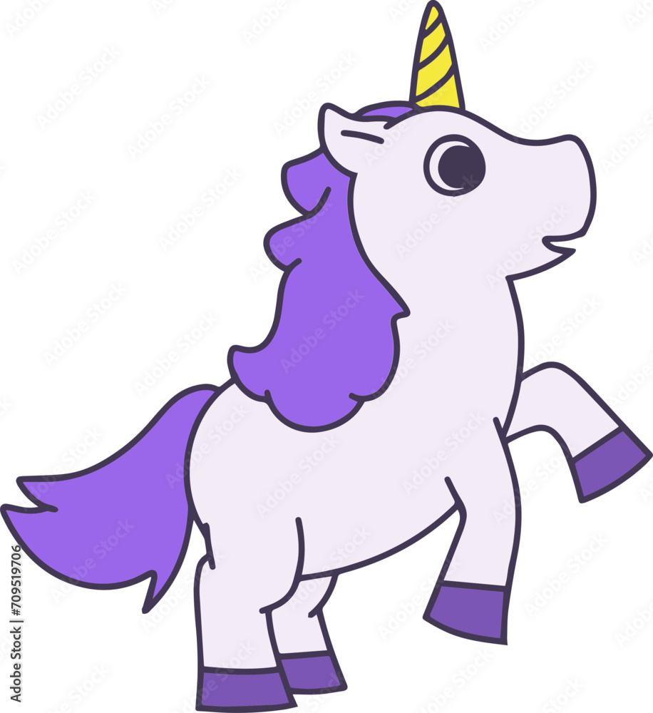 Naklejka premium Standing Magical Unicorn