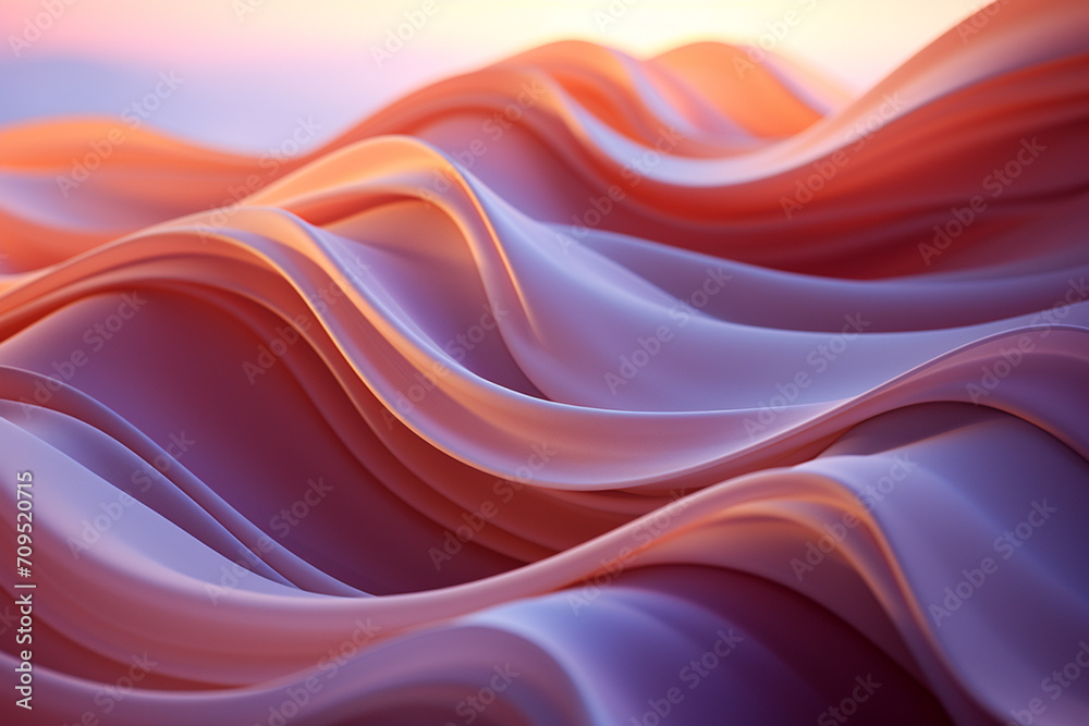 Obraz premium Layers of wavy lines and soft colors, symbolizing a state of calm and meditation.