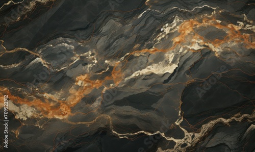 Abstract gray marble texture with gold splashes, blue luxury background
