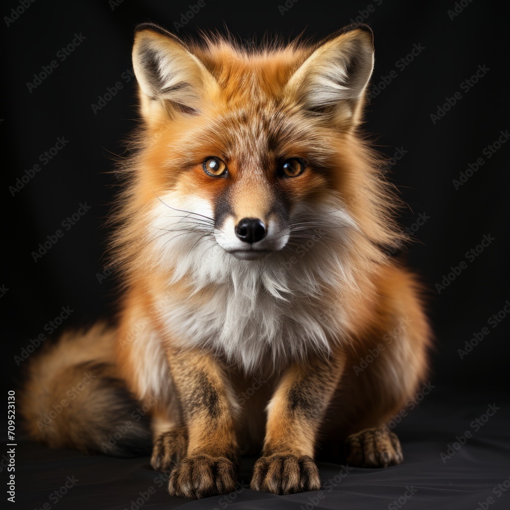 Photo of a charming and agile red fox. Generative AI