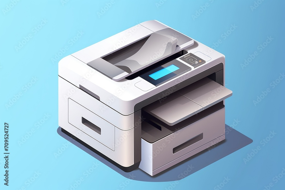 Office photocopier icon in 3D style Office photocopier icon in 3D style