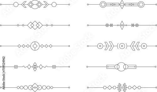 Divider decorative line art set vector
