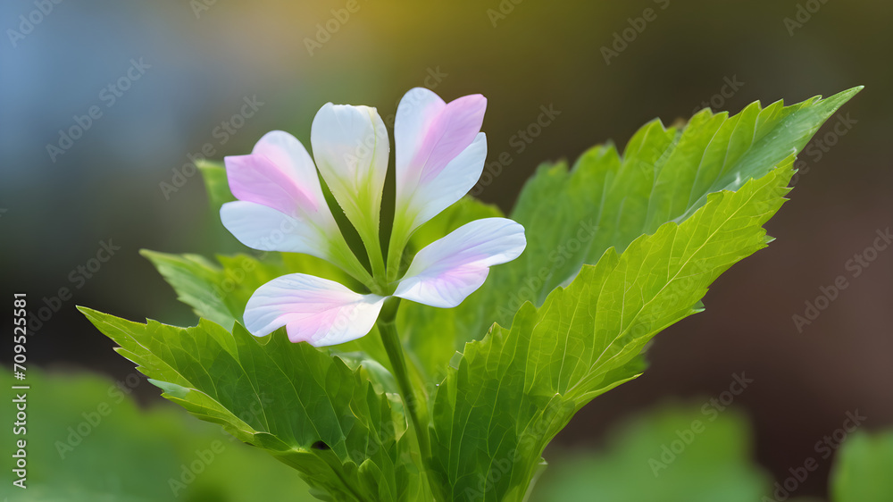Marshmallow leaves and flowers, Medicine plant wallpaper, pink and
