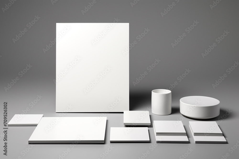 Blank Stationery Set Mockup created with Generative AI Blank Stationery Set Mockup created with Generative AI