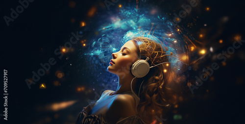 music of the person, person in headphones, music of the mind,  photo