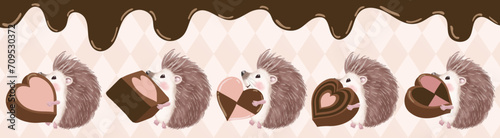 チョコレートを運ぶハリネズミたちの行列