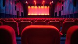 Movie Theater with empty seats and projector / High contrast image