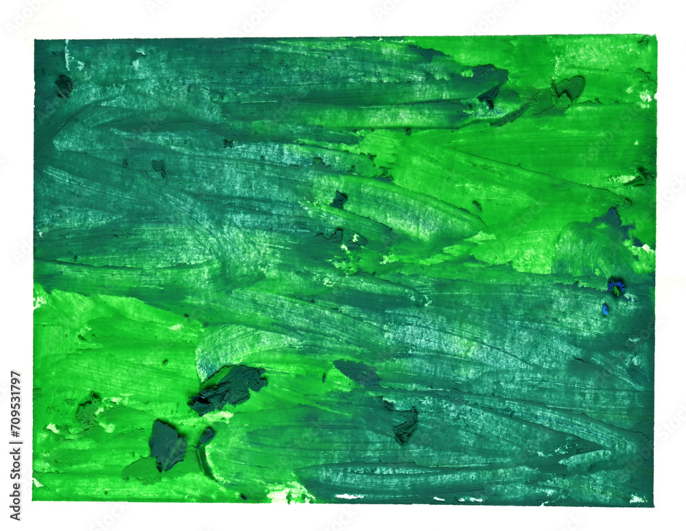 green oil pastel texture on white paper background