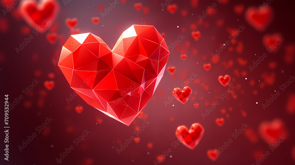 Vibrant Valentine's Day background, hearts background