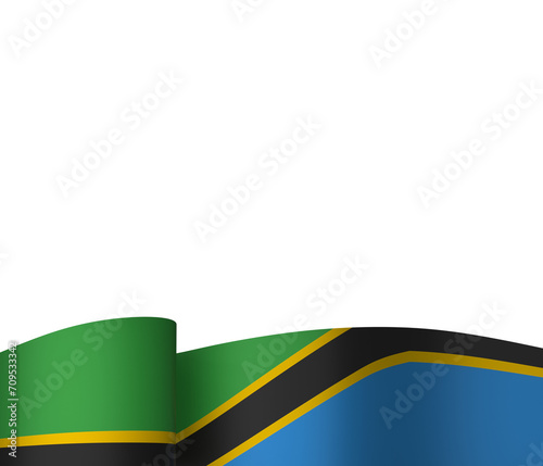 Tanzania flag element design national independence day banner ribbon png 