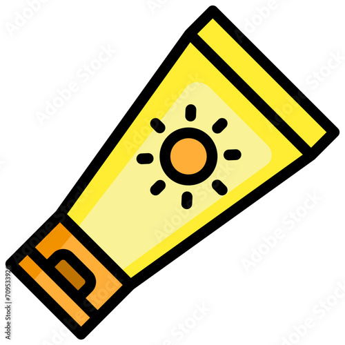 sunblock icon illustration design with filled outline