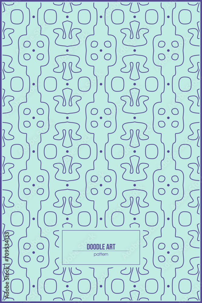 cute doodle art pattern with colorful background