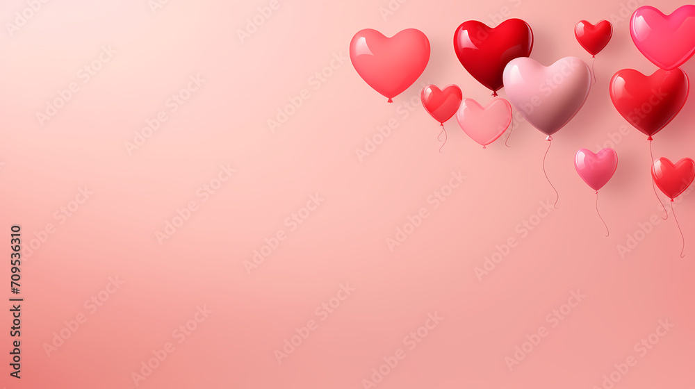 Valentine's Day, love and romance background, background with heart shapes