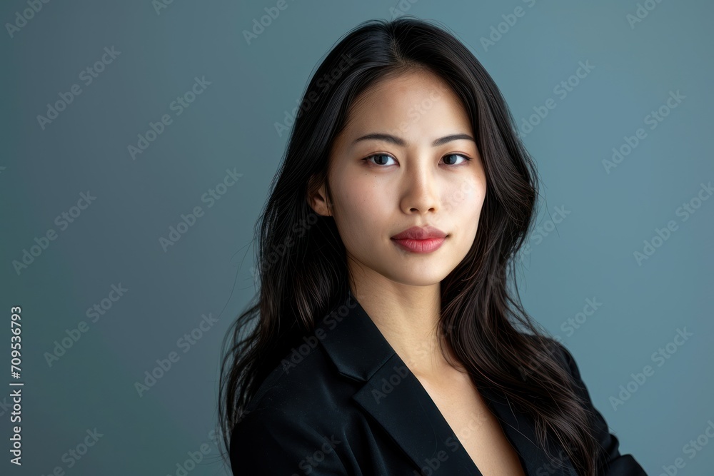 Portrait of beautiful asian business women, in solid color studio background Portrait of beautiful asian business women, in solid color studio background