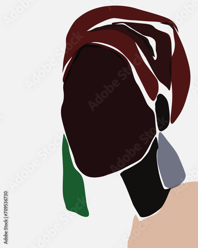 vector illustration of ethnic turban women's fashion