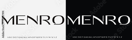 Modern Bold Font. Regular Italic Number Typography urban style alphabet fonts for fashion, sport, technology, digital, movie, logo design, vector illustration photo