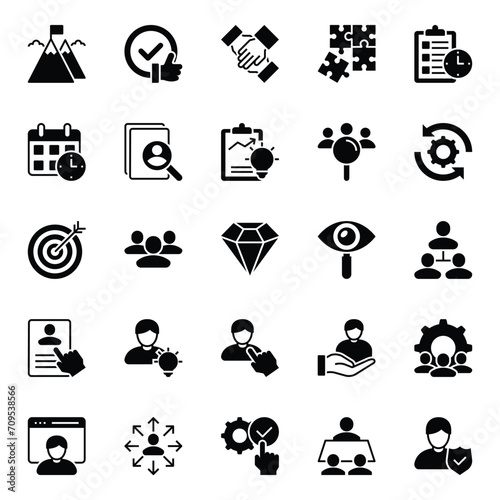 Glyph icons set for Management.