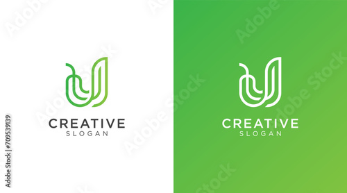 Letter U logo design for various types of businesses and company. colorful, modern, geometric letter U logo