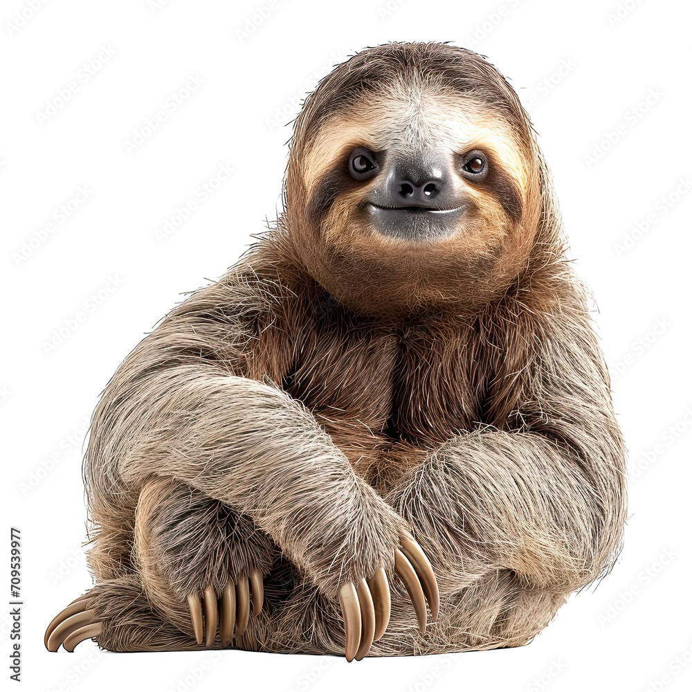 Fototapeta premium Sloth isolated white background