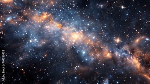 Starry Night Sky with Majestic Milky Way Galaxy