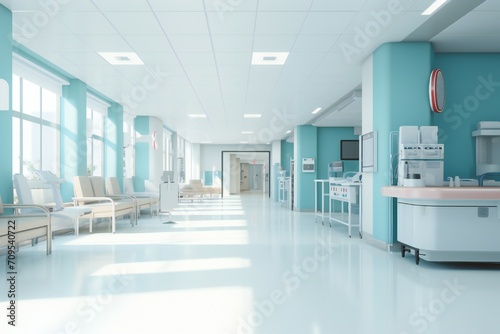 Clean hospital interior background Generative AI