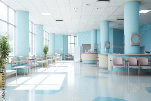 Clean hospital interior background Generative AI © LayerAce.com