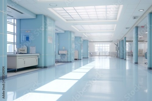 Clean hospital interior background Generative AI