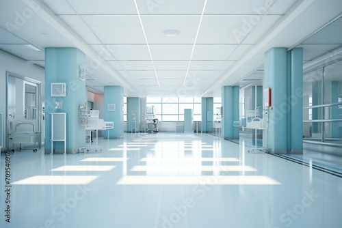 Clean hospital interior background Generative AI