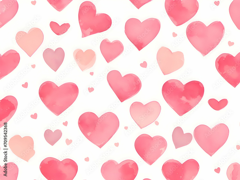 seamless background with valentine heart, ai generative